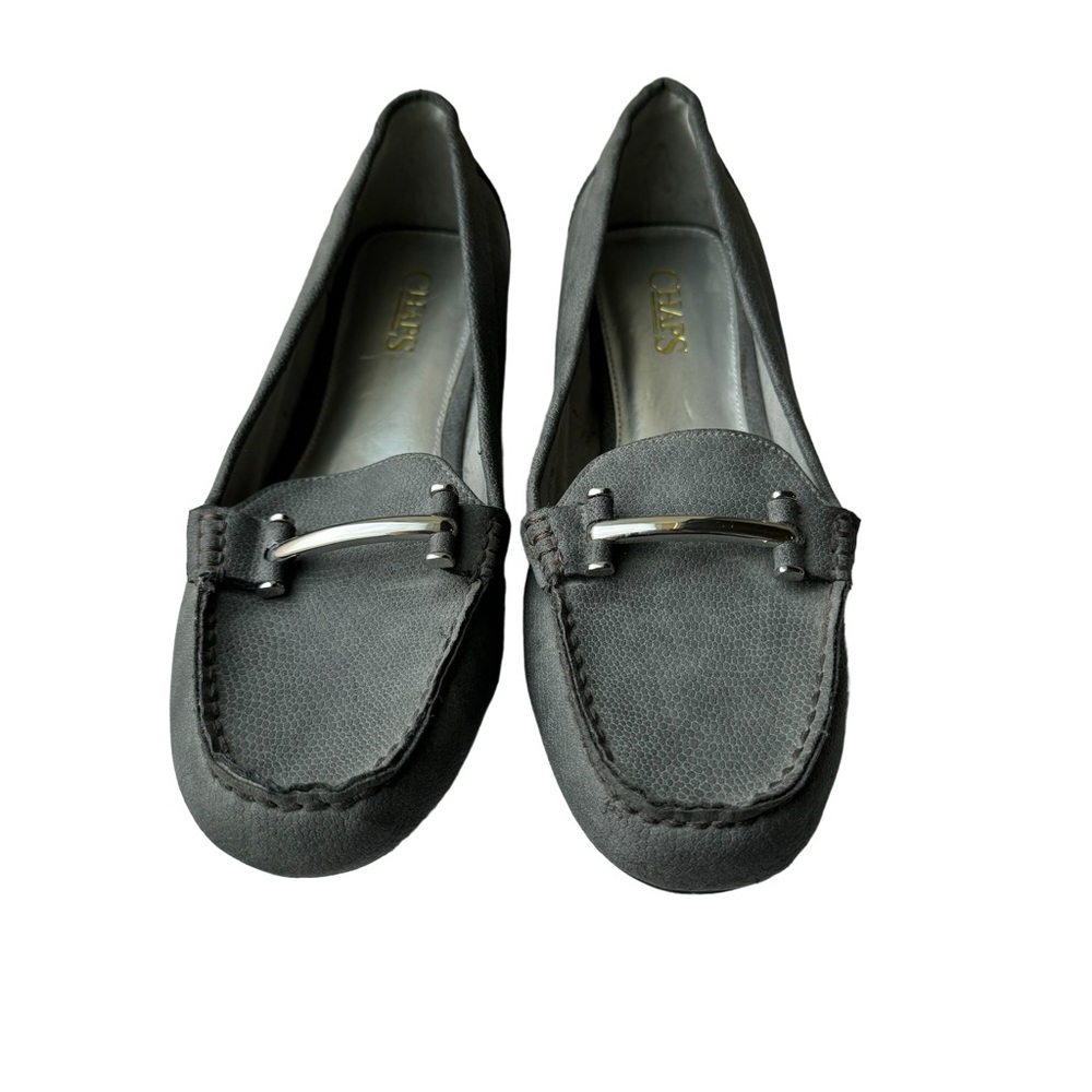 Chaps ‘Connie’ Driver Gray Flats Silver Buckle Size 10 - Picture 3 of 11